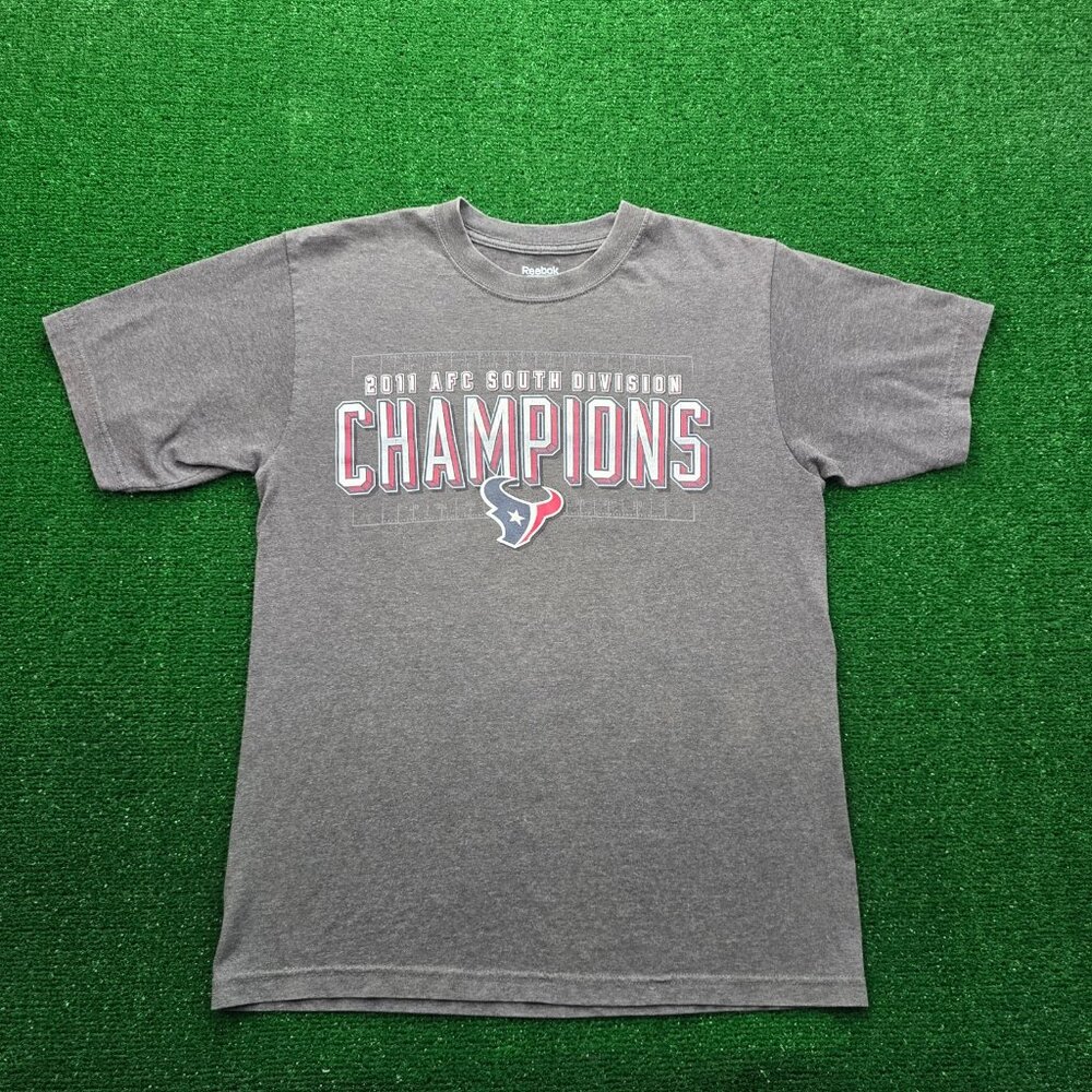 Houston Texans‎ Tshirt Mens Medium Gray Reebok Football 2011 AFC South Champions